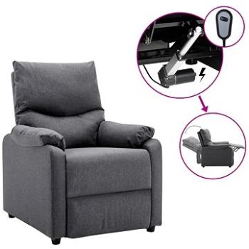 Elektrické polohovacie TV kreslo tmavo sivé textil, 3073824