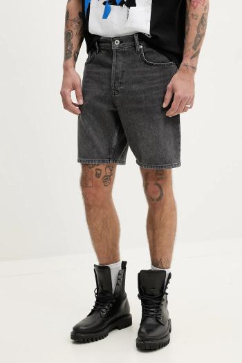 Rifľové krátke nohavice Karl Lagerfeld Jeans pánske, šedá farba, A2M10084