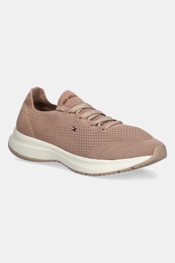 Tenisky Tommy Hilfiger TH KNIT RUNNER béžová farba, FW0FW08813