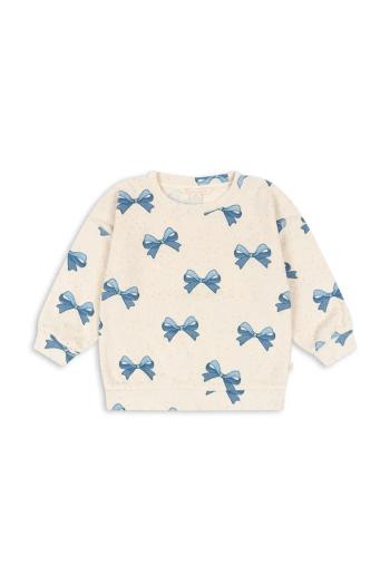 Detská mikina Konges Sløjd ITTY SWEAT SHIRT GOTS béžová farba, s potlačou, KS102598