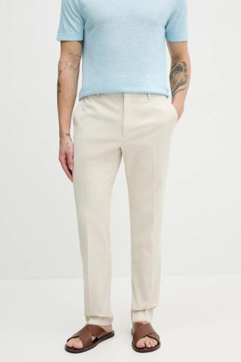 Nohavice Calvin Klein pánske, béžová farba, priliehavé, K10K113936