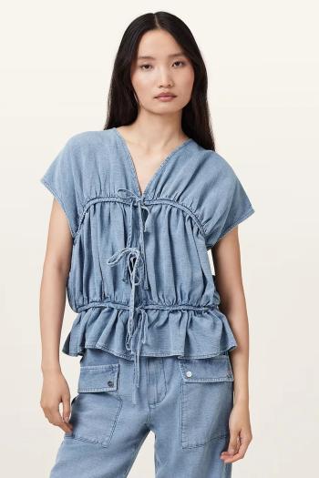 Blúzka AllSaints REMY modrá farba, W093PC