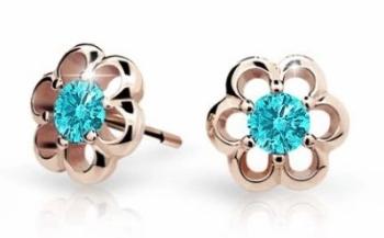 Cutie Jewellery Detské náušnice z ružového zlata C1947-30-X-4 svetlo zelená