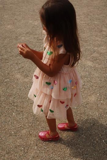 Šaty Konges Sløjd YVONNE FAIRY DRESS oranžová farba, mini, áčkový strih, KS103058