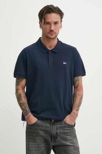 Bavlnené polo tričko Tommy Jeans pánske, tmavomodrá farba, jednofarebné, DM0DM20676