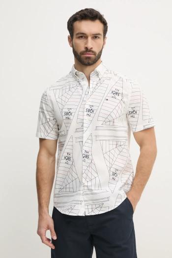 Bavlnená košeľa Tommy Hilfiger pánska, biela farba, regular, s golierom button-down, MW0MW39267