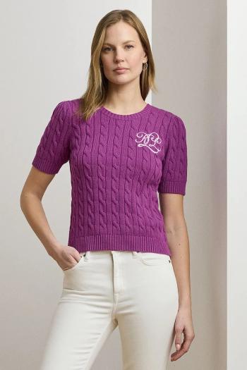 Bavlnený sveter Lauren Ralph Lauren fialová farba, 200976989