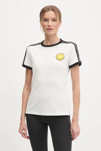 Tričko adidas Originals X Smiley dámske, béžová farba, JD3591