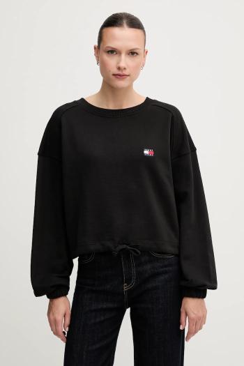 Bavlnená mikina Tommy Jeans čierna farba, jednofarebná, DW0DW21344