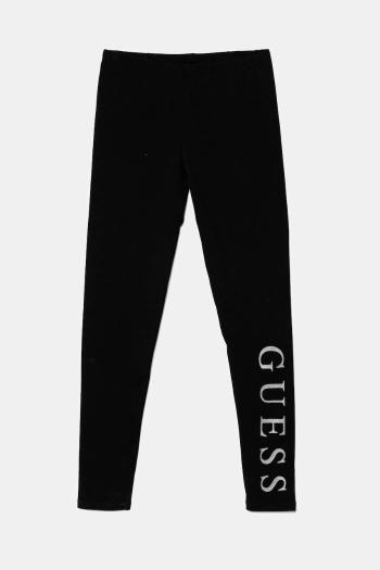 Detské legíny Guess čierna farba, s potlačou, J93B11 J1314