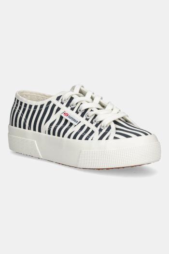 Tenisky Superga STRIPES PRINT tmavomodrá farba, S2136YW