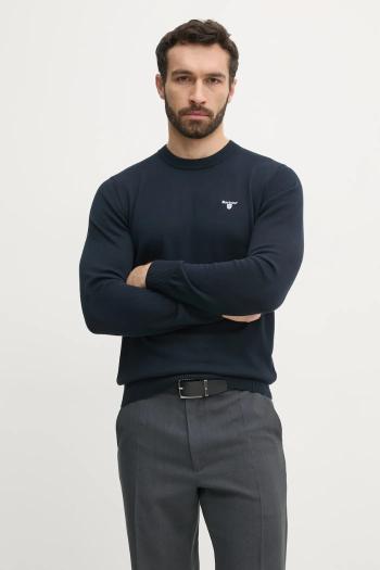Bavlnený sveter Barbour Lingwood Compact Cotton Crew Sweater pánsky, tmavomodrá farba, tenký, MKN1643