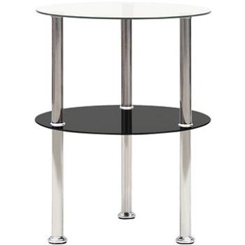 SHUMEE 2 poschodia priehľadný a čierny 38 cm tvrdené sklo (322788)