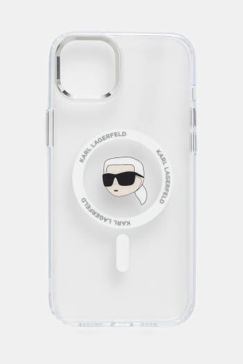 Puzdro na mobil Karl Lagerfeld iPhone 15 Plus biela farba, KLHMP15MHLSKIH