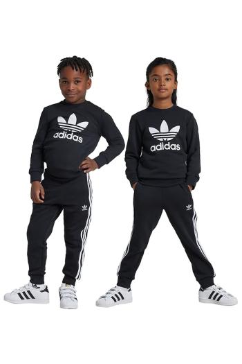 Detská tepláková súprava adidas Originals TREFOIL CREW SE čierna farba, IY4784