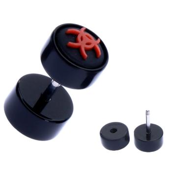 Okrúhly fake piercing do ucha z akrylu - symbol biohazardu