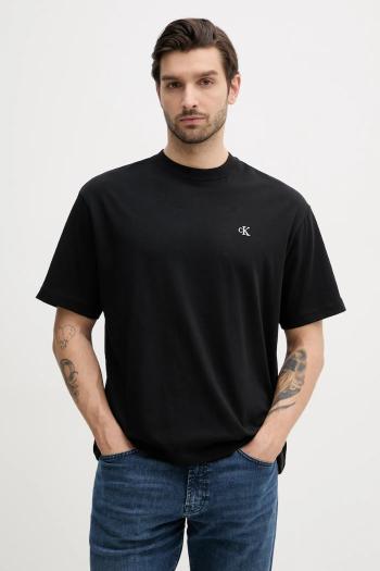 Bavlnené tričko Calvin Klein Jeans pánske, čierna farba, jednofarebné, LV040HM229