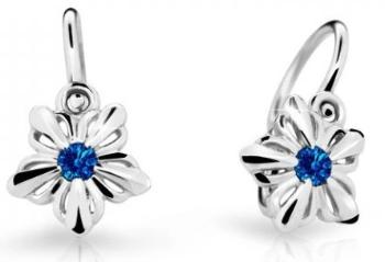 Cutie Jewellery Detské kvietkové náušnice z bieleho zlata C2238-10-X-2 modrá