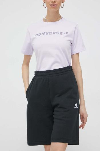 Šortky Converse 10023875.A01-Black, čierna farba, jednofarebné