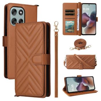 PRESTIGE Peňaženkové puzdro pre Motorola Moto G56 5G hnedé