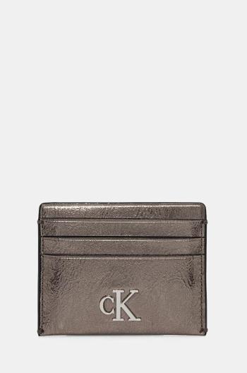 Puzdro na karty Calvin Klein Jeans strieborná farba, K60K612750