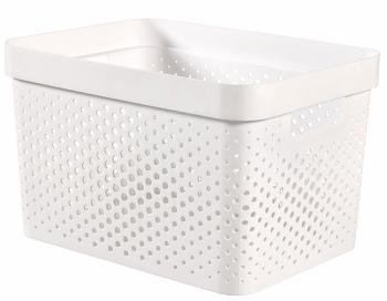 CURVER Úložný box INFINITY DOTS 17l recyklovaný plast | biela