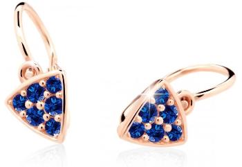 Cutie Jewellery Trblietavé detské náušnice z ružového zlata C2207-10-X-4 modrá