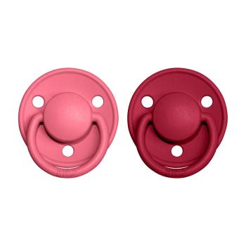 BIBS De Lux cumlíky z prírodného kaučuku 2 ks veľ. 2 Coral / Ruby