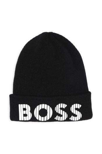 Detská bavlnená čiapka BOSS čierna farba biela, J51564