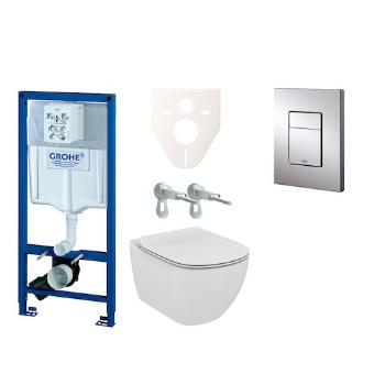 Cenovo zvýhodnený závesný WC set Grohe do ľahkých stien / predstenová montáž + WC Ideal Standard Tesi 38528SET-KF