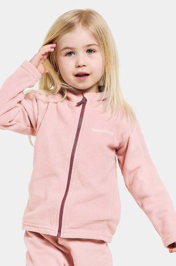 Detská mikina Didriksons MONTE KIDS FULLZIP ružová farba, jednofarebná