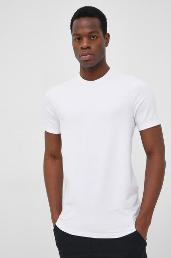 Bavlnené tričko Armani Exchange biela farba, jednofarebné