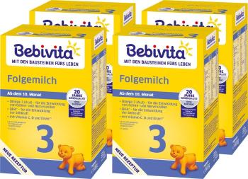 4x BEBIVITA Mlieko 3 Instantné následná mliečna výživa od uk. 9. mesiaca, 500 g