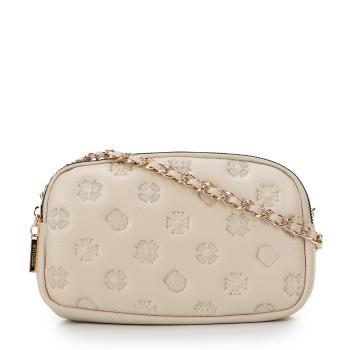 Dámska kožená crossbody kabelka na retiazke bordová 99-4E-305-3