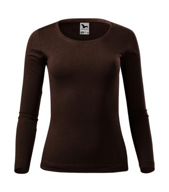 MALFINI Dámske tričko s dlhým rukávom Fit-T Long Sleeve - Kávová | S