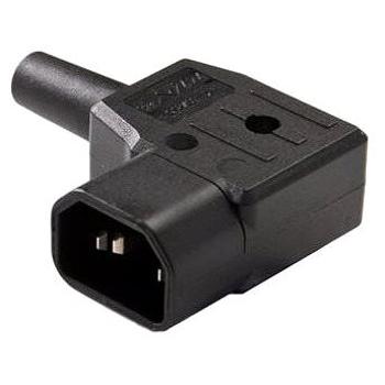 PremiumCord Konektor sieťový 230 V/M zahnutý 90 stupňov  IEC C14 (cs220/m90)