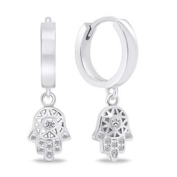 Brilio Silver Fashion strieborné kruhy Hamsa EA643W