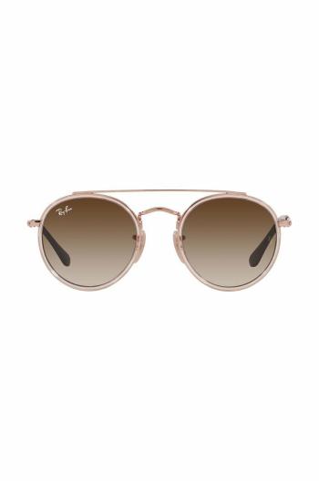 Detské slnečné okuliare Ray-Ban Round Double Bridge hnedá farba, 0RJ9647S,