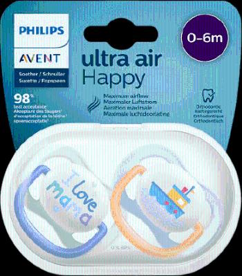 PHILIPS AVENT Cumlík Ultra air Text 0-6m chlapec 2 ks