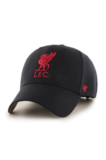 Čiapka 47 brand Liverpool FC čierna farba, s nášivkou, EPL-MVP04WBV-BKA