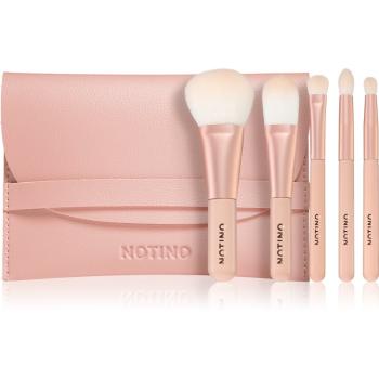 Notino Pastel Collection Travel brush set with pouch cestovná sada štetcov s taštičkou 1 ks