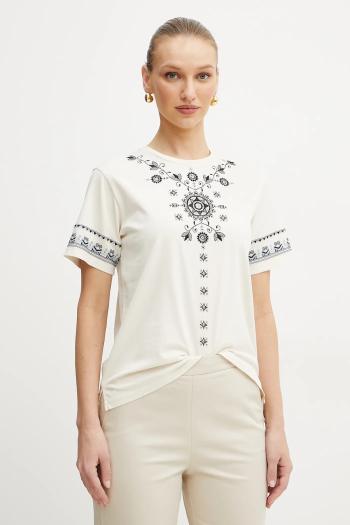 Bavlnené tričko Weekend Max Mara dámske, biela farba, 2515971042600