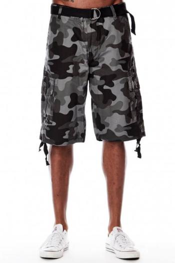 Southpole Cargo Shorts Deep Grey Black 9001-3345 - 32