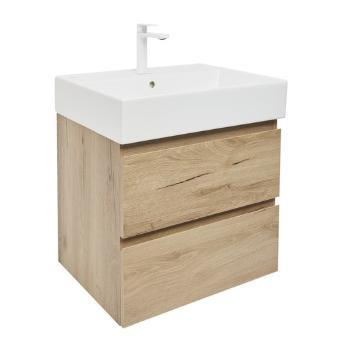 Kúpeľňová skrinka 2 zásuvky s umývadlom SAT B-Way 59x50x45 cm dub matný BWAY260OAKU2BBI