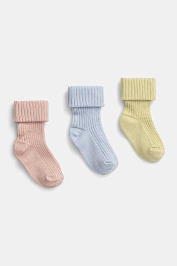 Detské ponožky United Colors of Benetton 3-pak žltá farba, 6ORAF211S