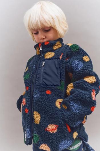 Detská bunda Liewood Nolan Pile Jacket tmavomodrá farba, LW19877