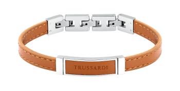 Trussardi Svetlo hnedý kožený náramok pre mužov T-Leather TJAXZ04