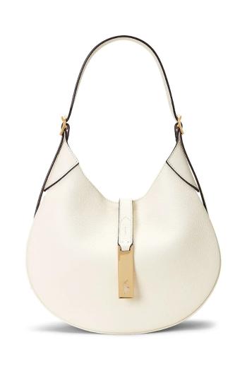 Kožená kabelka Polo Ralph Lauren biela farba, 428944016
