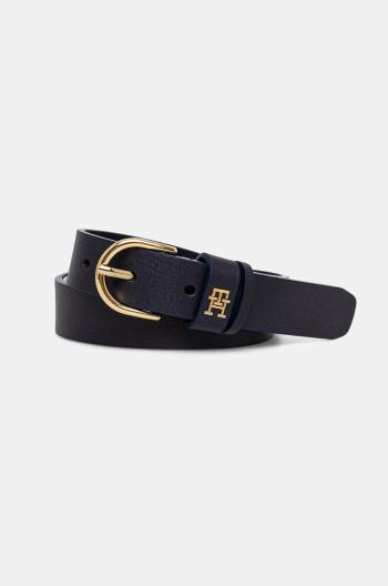 Kožený opasok Tommy Hilfiger dámsky, tmavomodrá farba, AW0AW16836