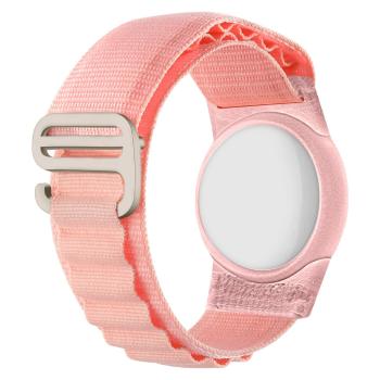NYLON Remienok s obalom pre Apple AirTag ružový